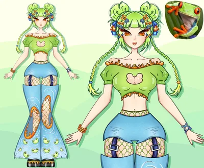• Adoptable • Forrest Frog Girl