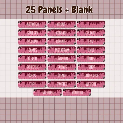 Pink Goth Twitch Panels