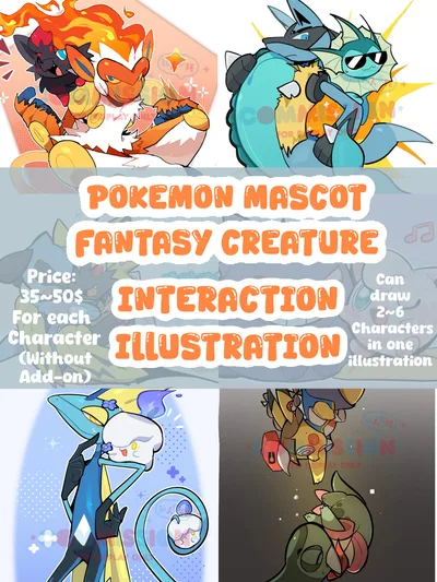 [Surprise me]Pokemon/Mascot/Furry interaction illustration 