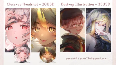 Headshot PFP & Bust-up Rendered Illustration