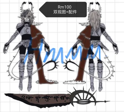 Two view character sheets