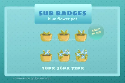 Blue flower pot
