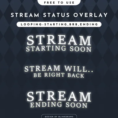 Animated Glow Text Loop Overlays | Starting, BRB & Ending