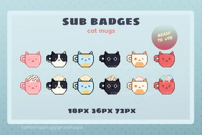 Cat mugs sub badges