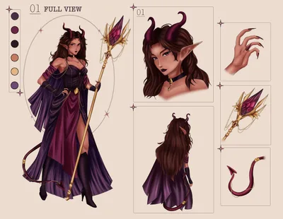 Adoptable Tiefling Sorceress
