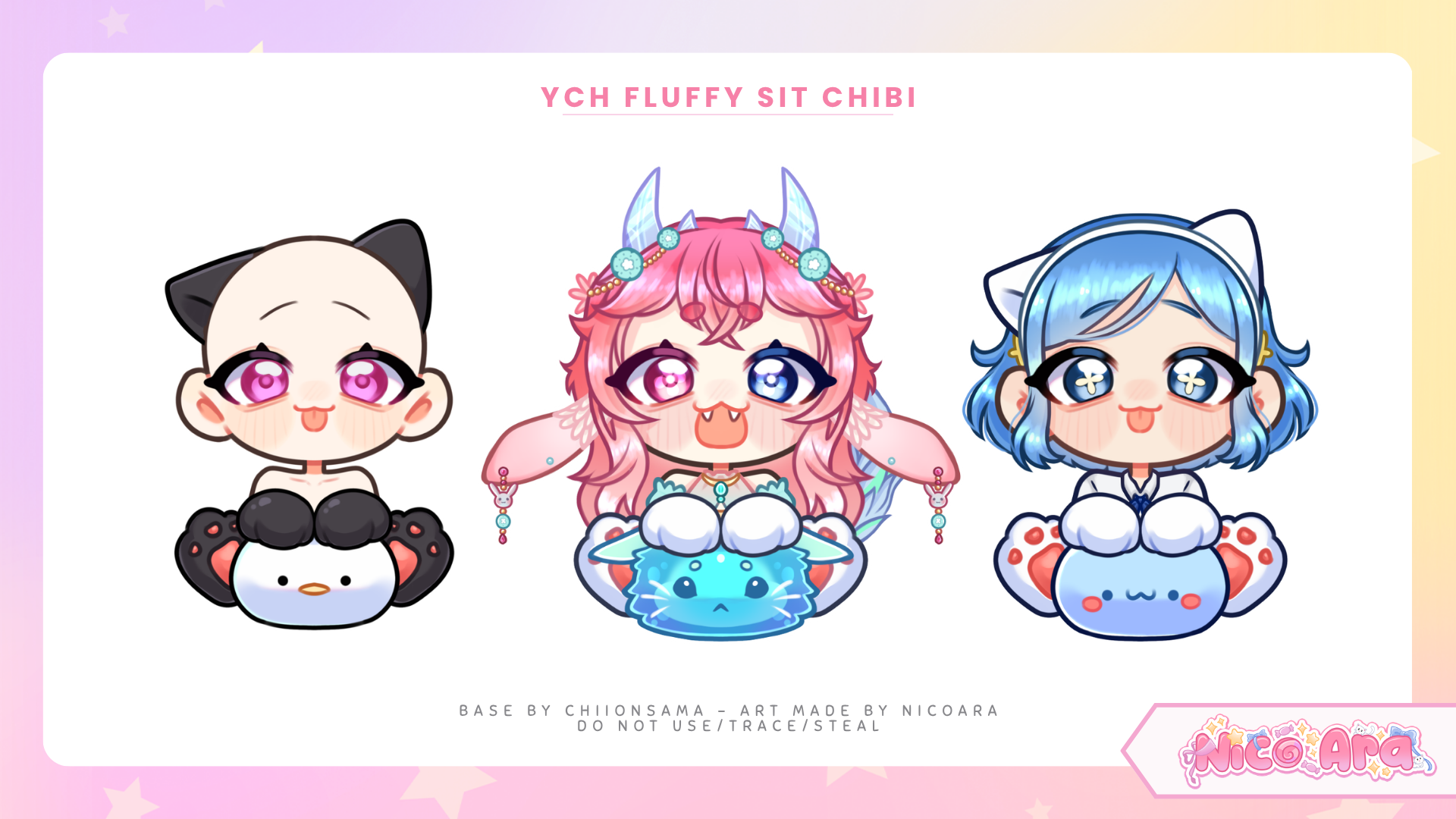 YCH Chibi Fluffy Sit