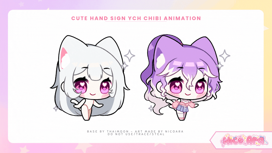 YCH Chibi Hand Sign Cute Animation
