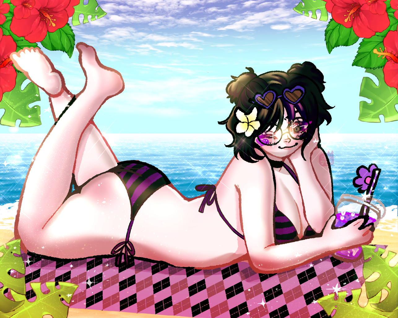 Summer Babe YCH - Raffle Prize portfolio artwork