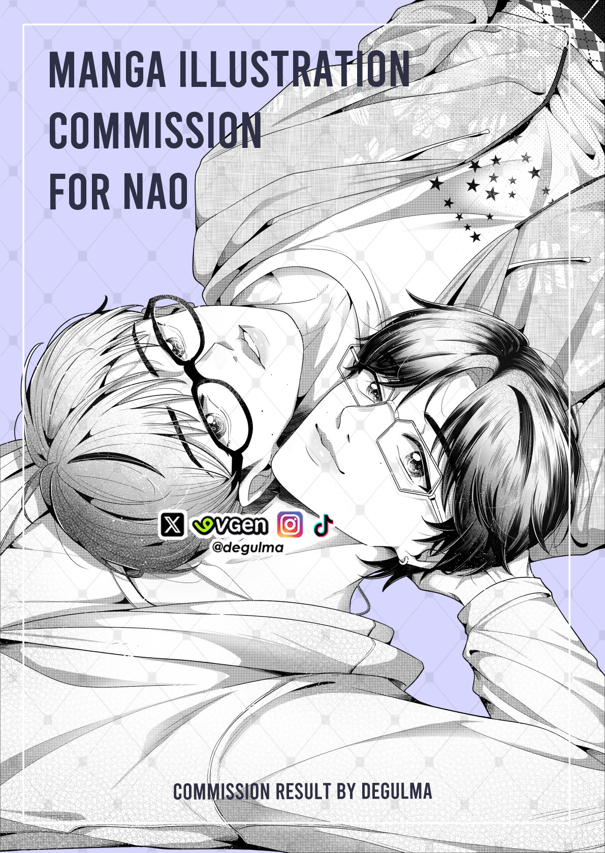 RIIZE Manga b/w Illustration for Nao part 2 portfolio artwork