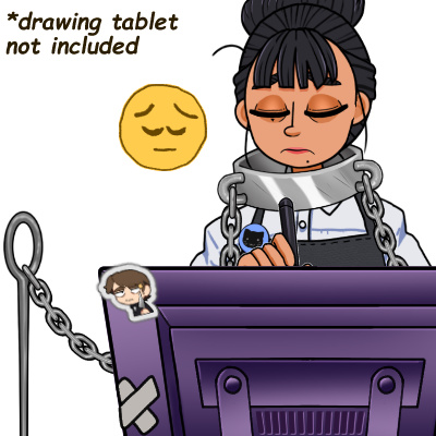 Chained To Draw Meme Live2D Rigged Asset shop item
