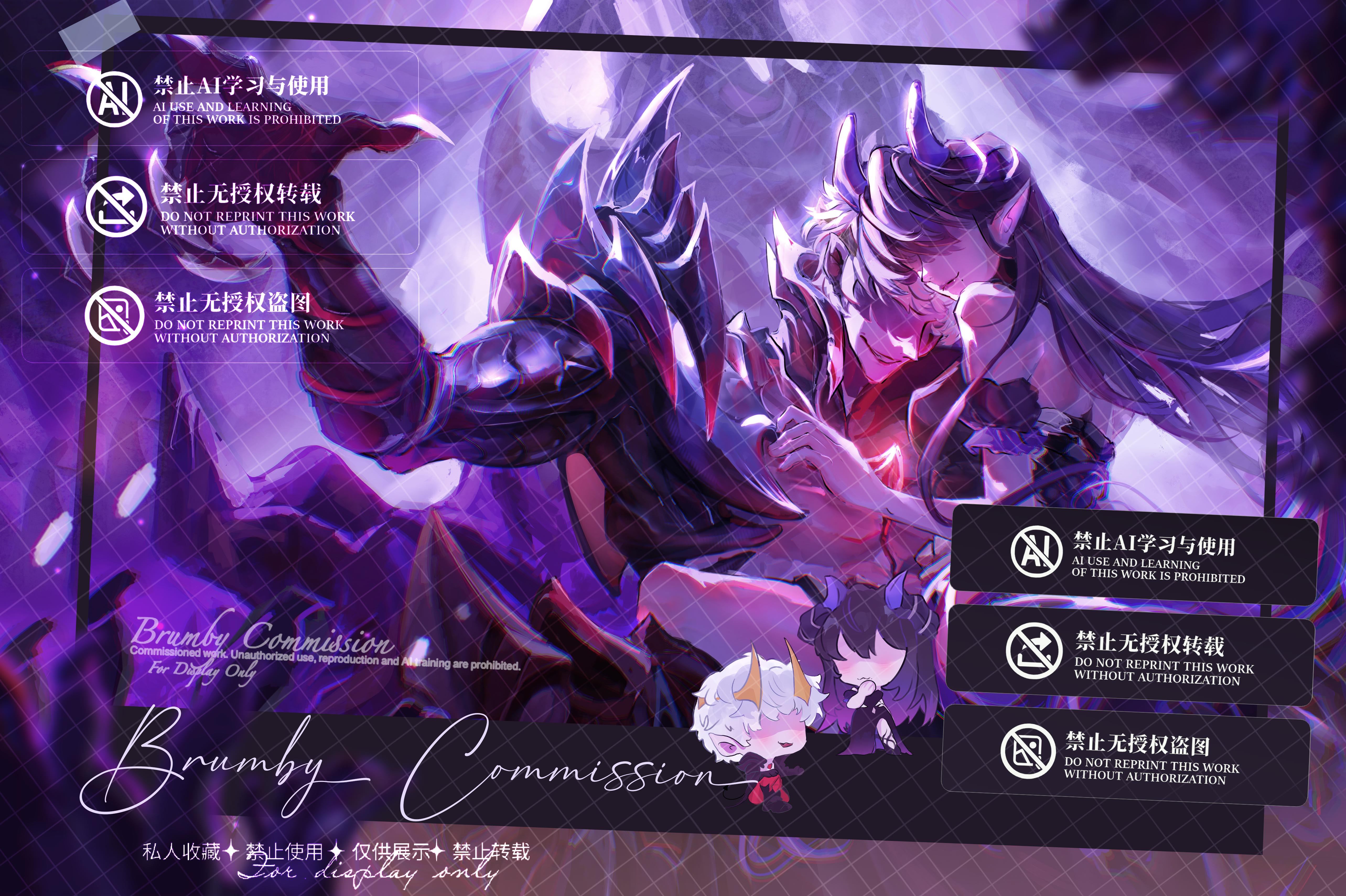Chama's Couple Comms Dark Theme MLBB Dyrcha Dyroth portfolio artwork