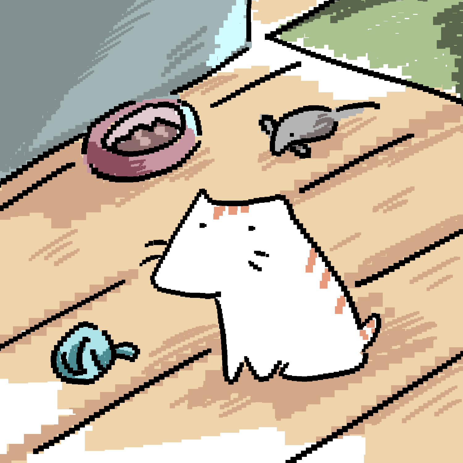 Pixel cat portfolio artwork