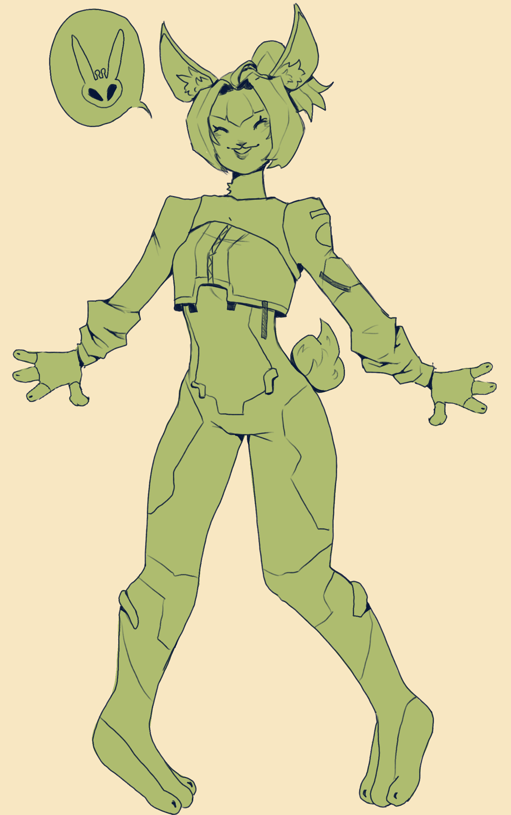 Juno Bunny Clean Sketch! portfolio artwork