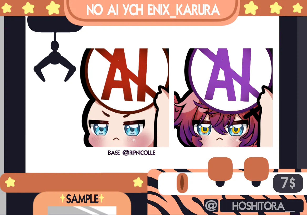 NO AI YCH ENIX KARURA portfolio artwork