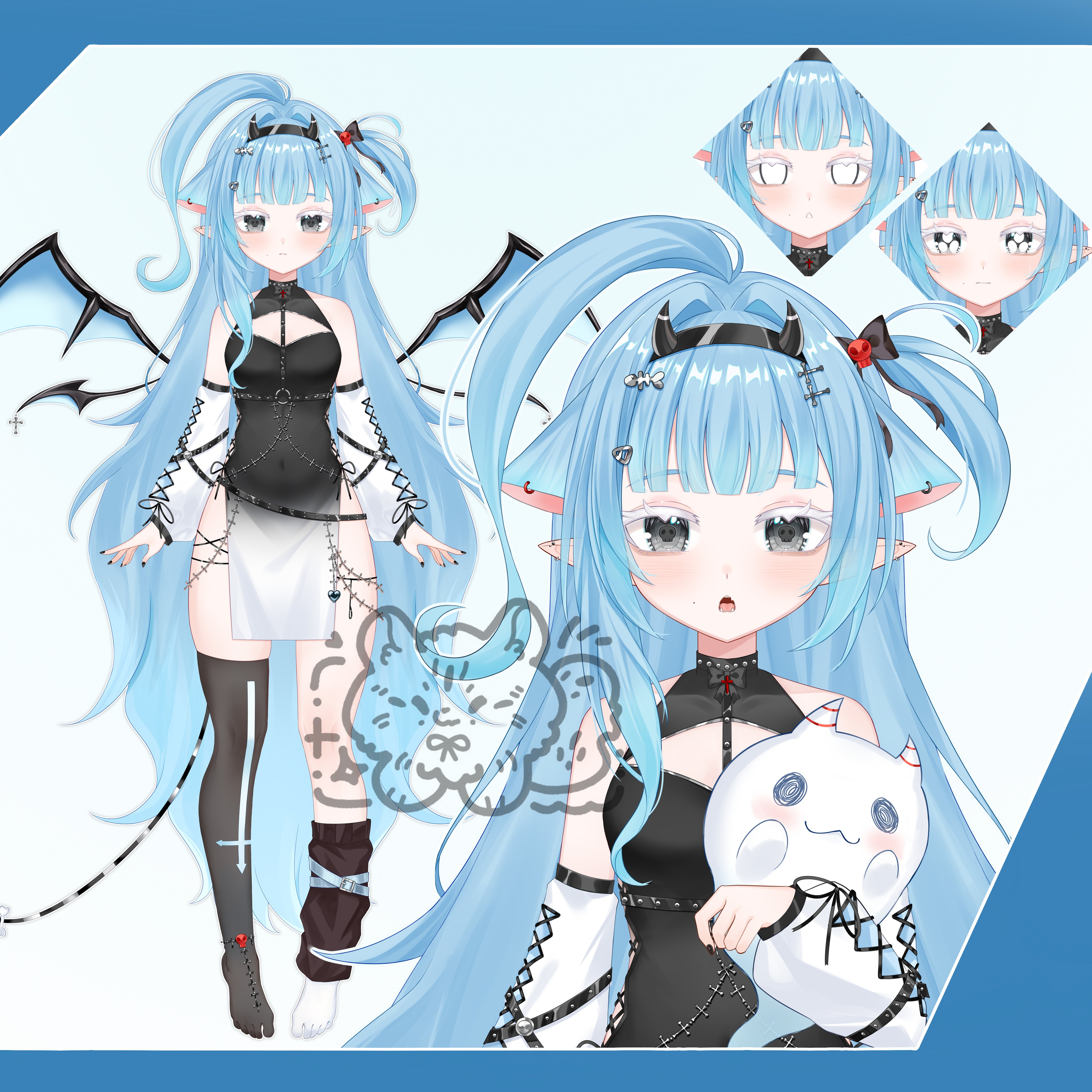 Vtuber live2d art portfolio artwork