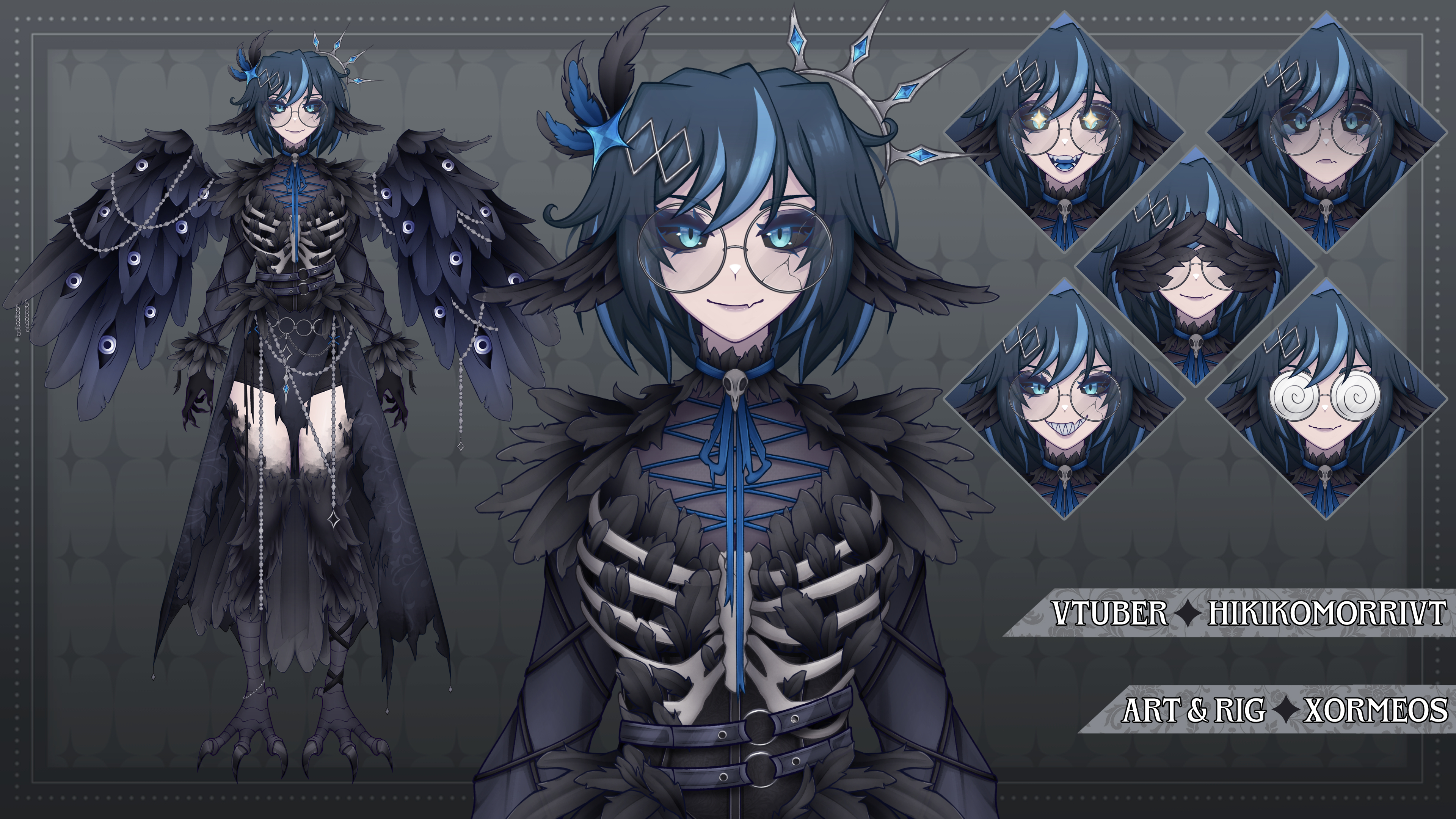 Vtuber Model Art + Rigging for HikikomorriVT portfolio artwork