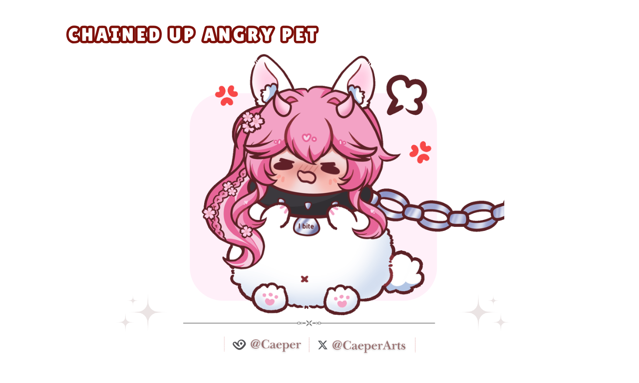 Chaotickutie ♡ Chained Up Angry Pet YCH commission portfolio artwork