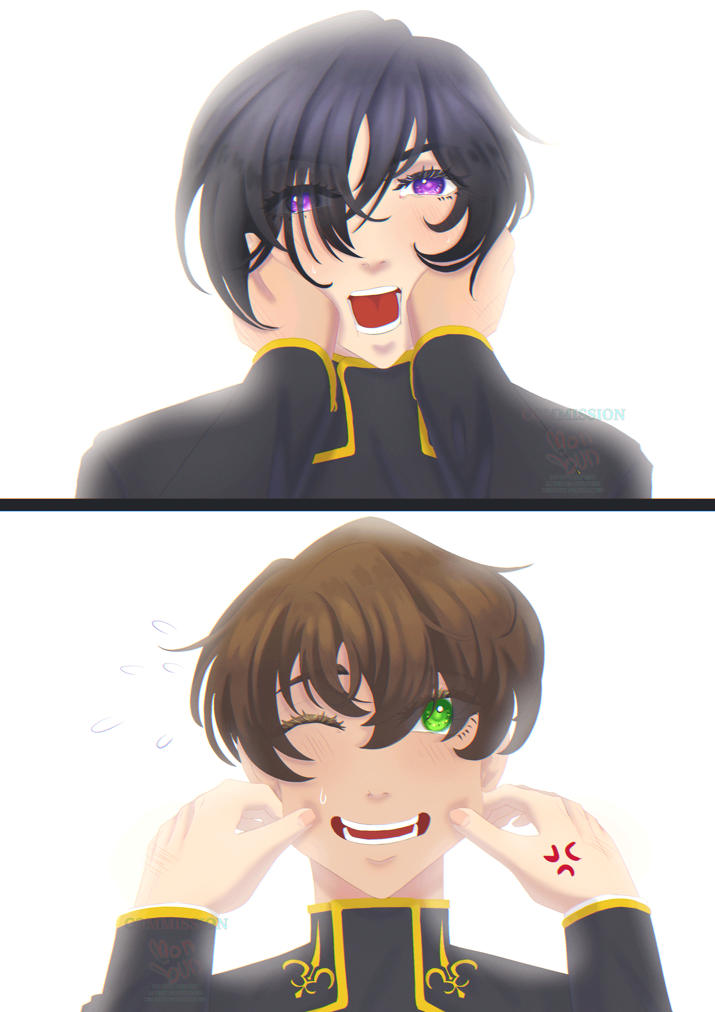 Lelouch and Suzaku squishy cheek portfolio artwork