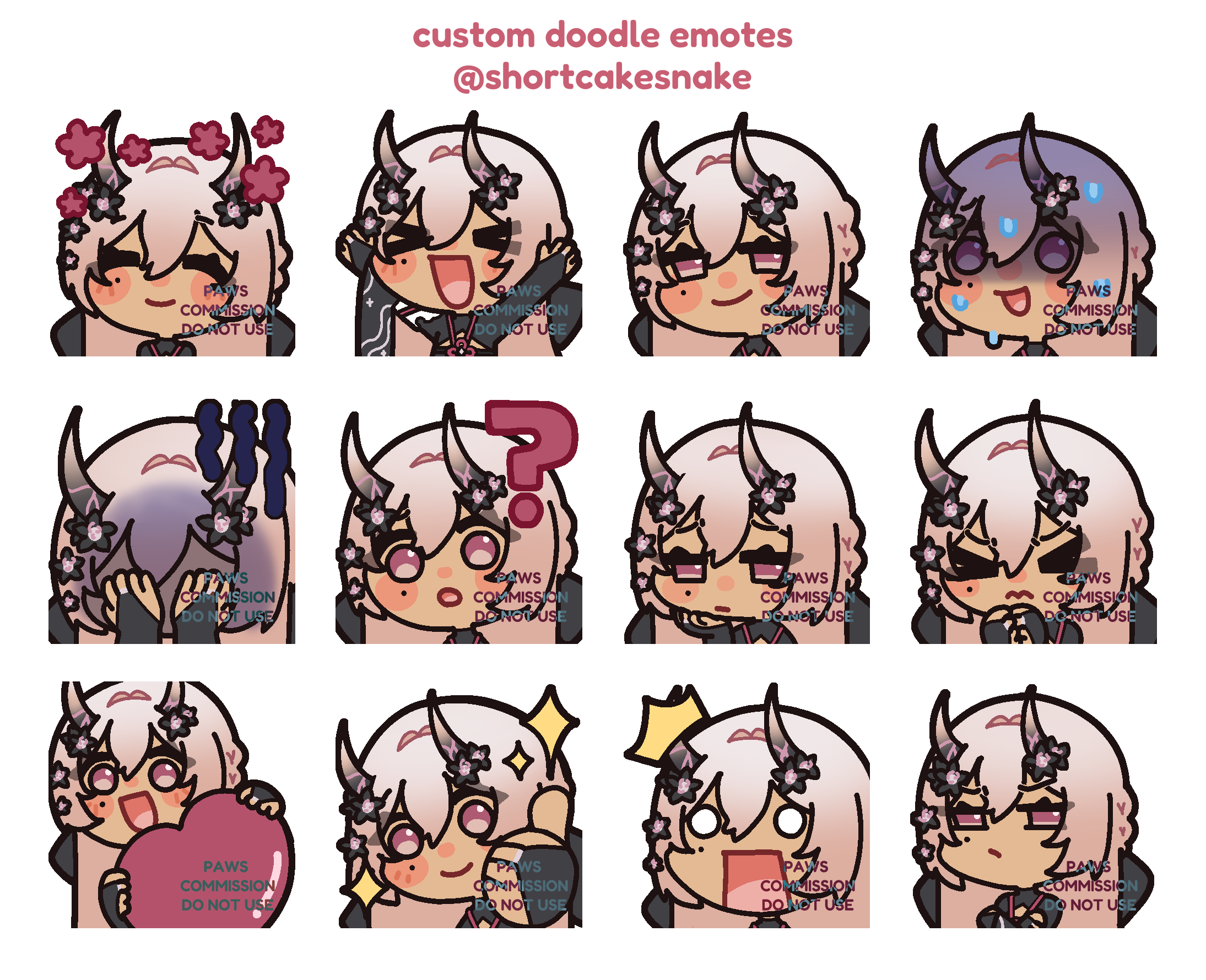 shortsnakecake Doodle Emotes portfolio artwork