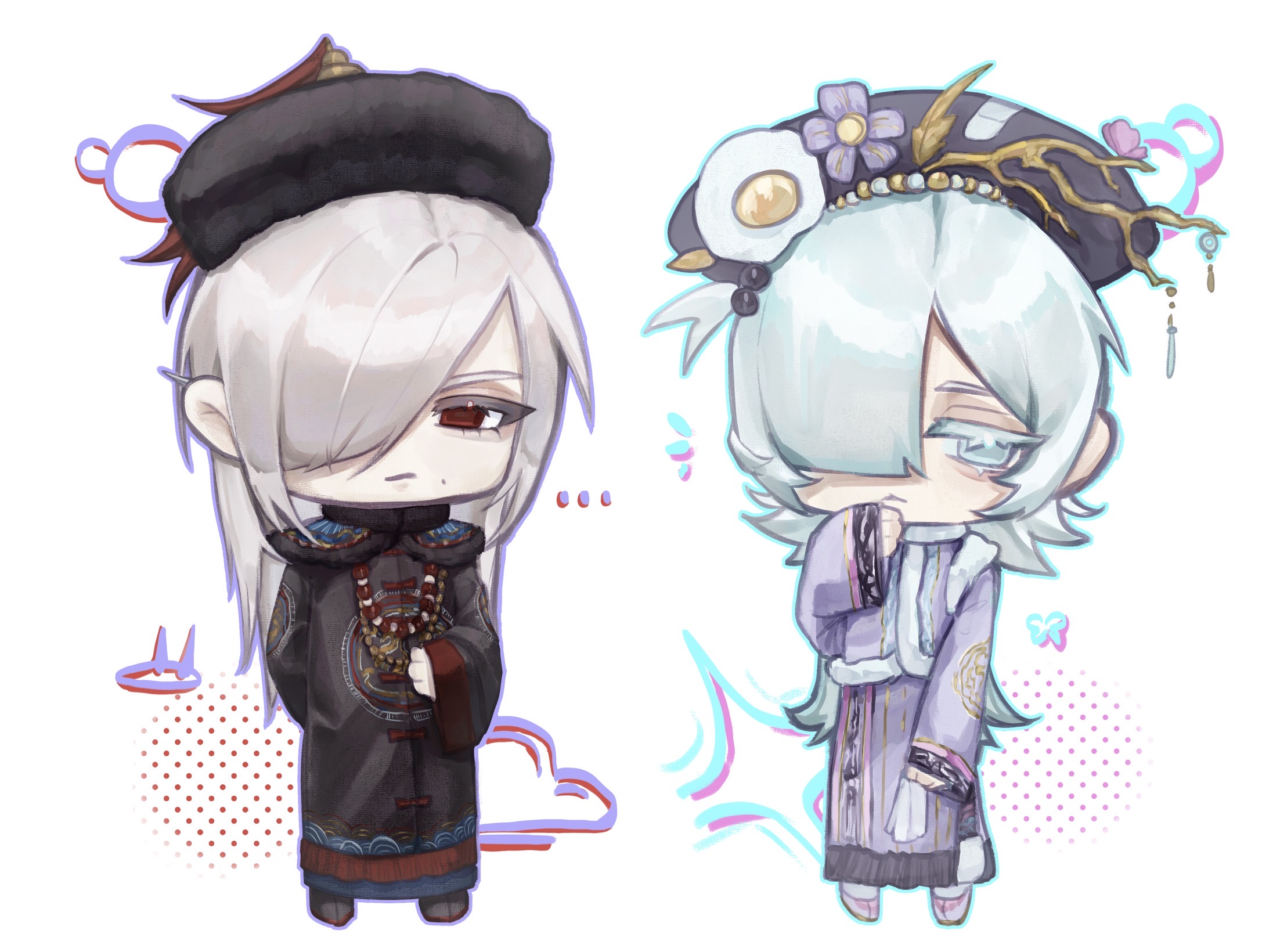 Duo chibi illustration portfolio artwork