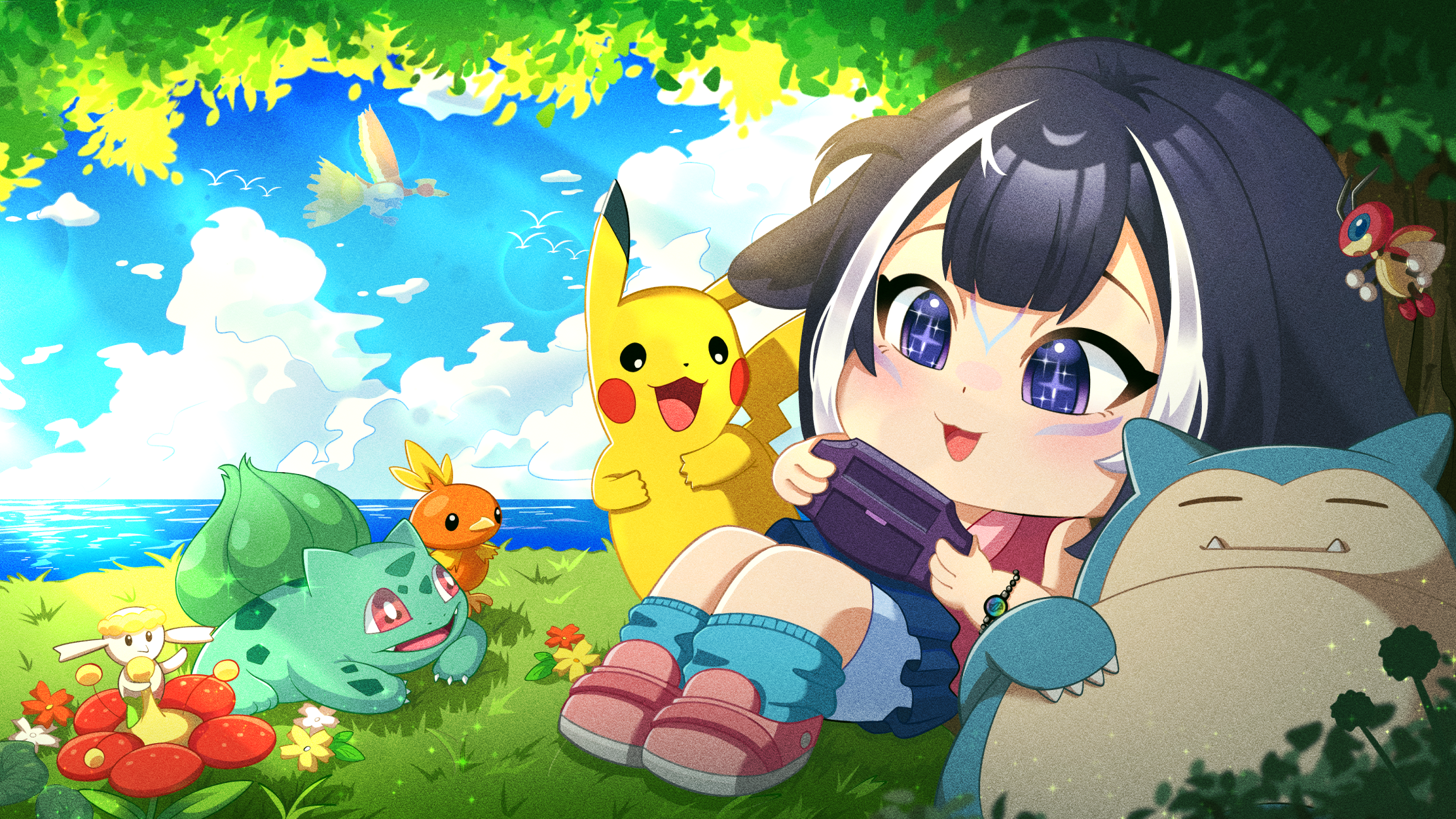 YCH Chibi Shylily x Pokemon portfolio artwork