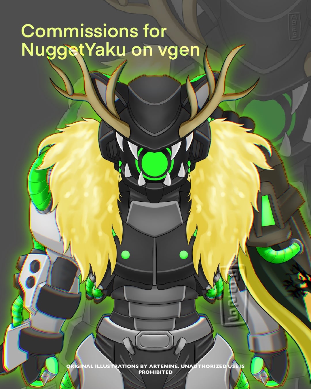 Mecha Portrait Illustration for NuggetYaku! portfolio artwork