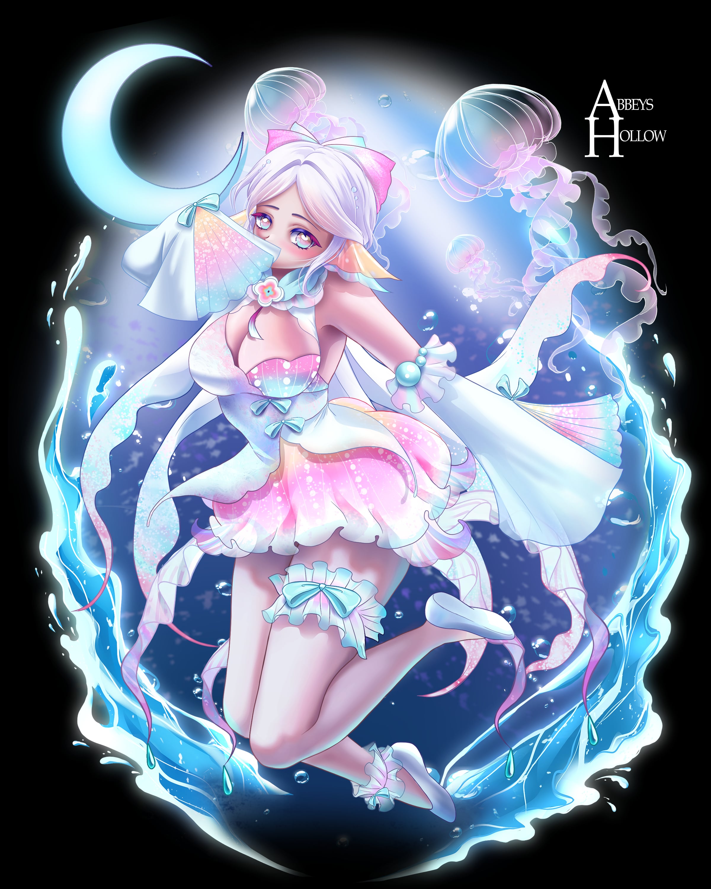 Nabi. Moon Mermaid Jellyfish portfolio artwork