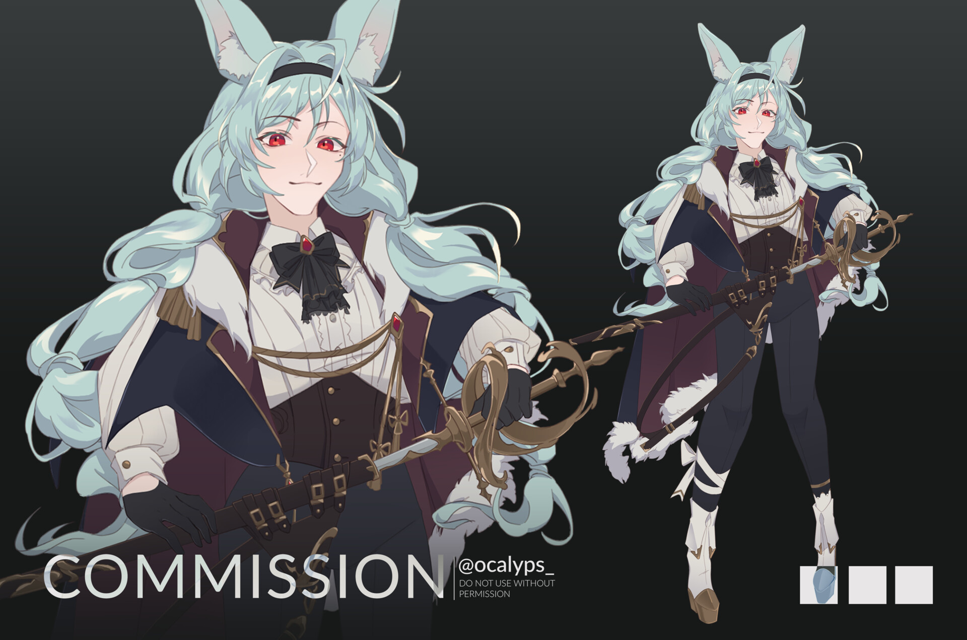 Sinnamon Character Reference Sheet Commission portfolio artwork