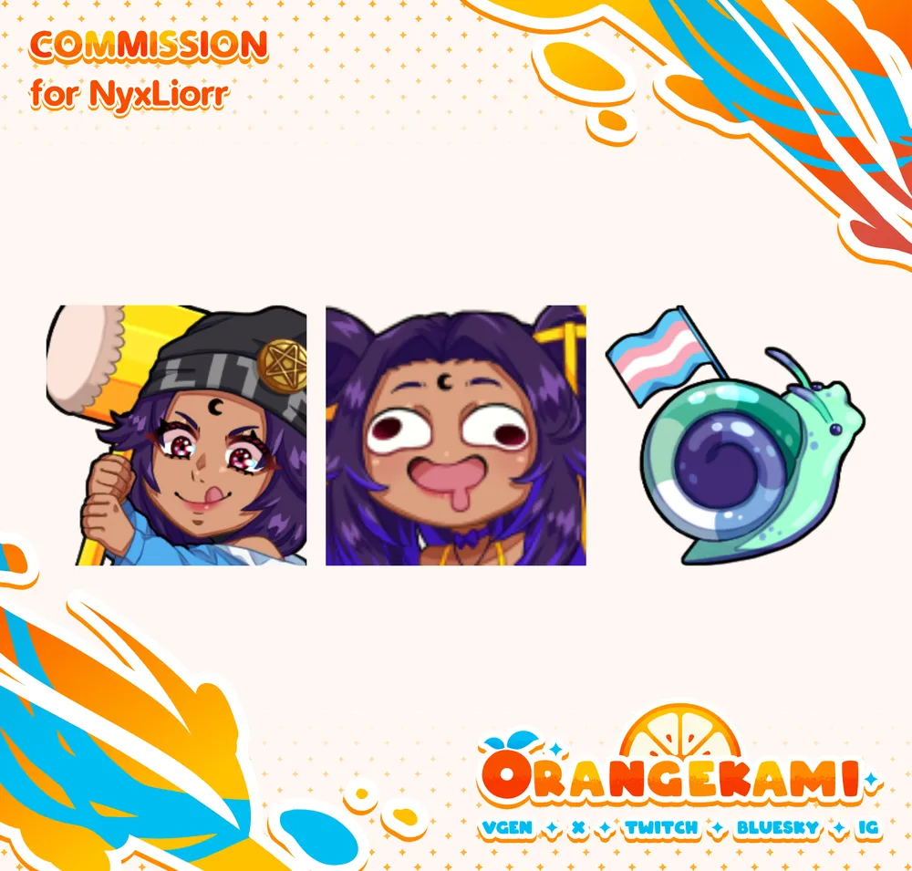 GIFTubers and emotes for NyxLiorr portfolio artwork