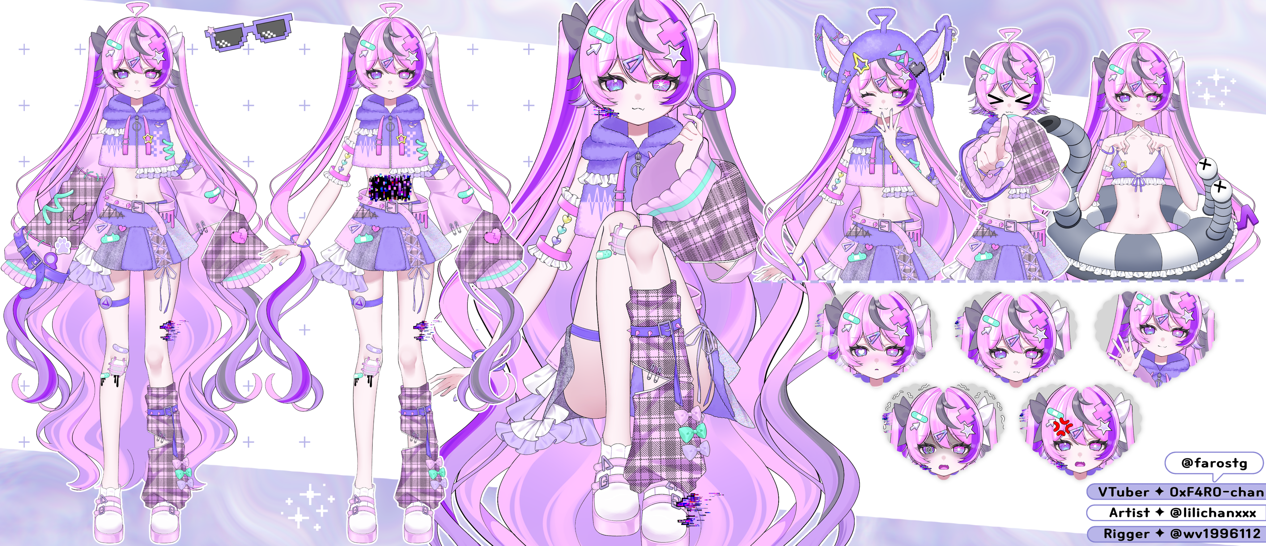 Live2D Model Art / 0xF4R0-chan portfolio artwork
