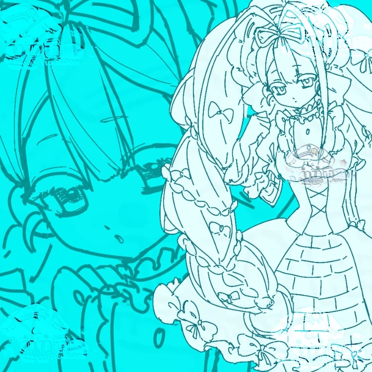 half body+icon expression variattion line art page commission portfolio artwork