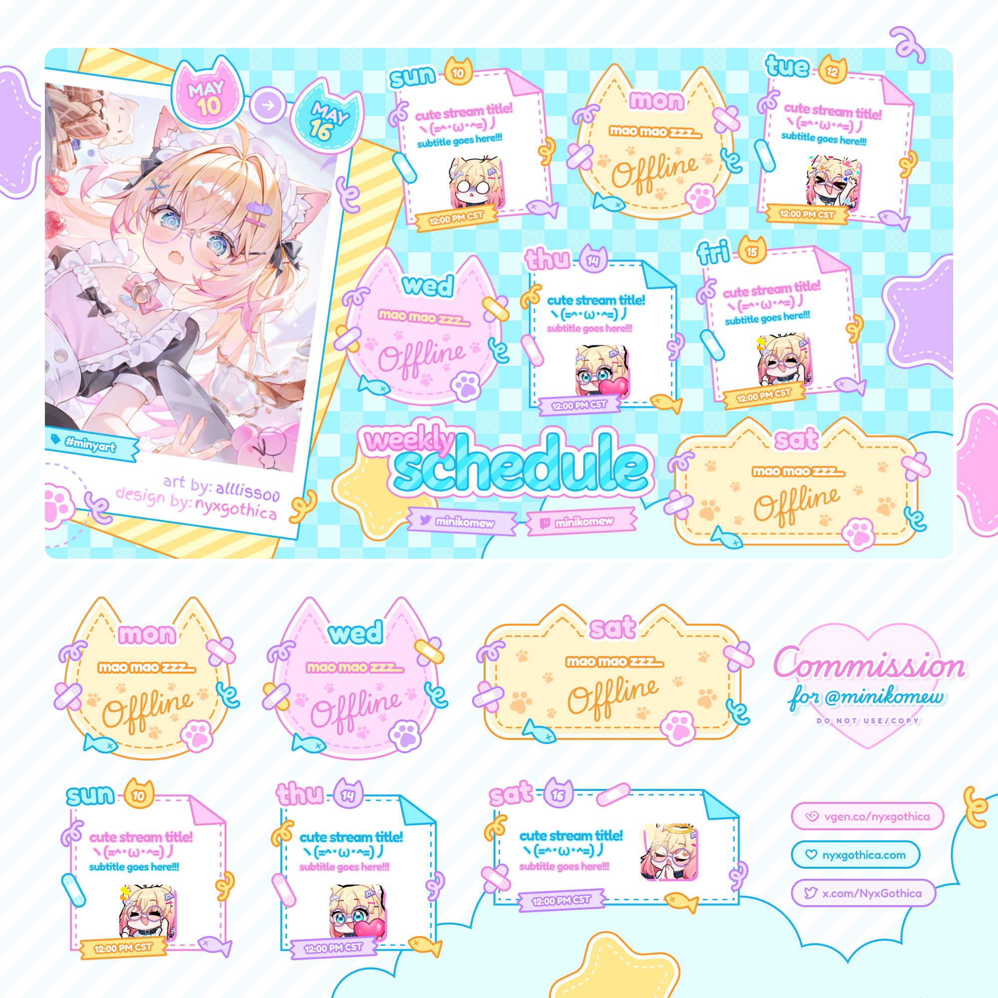 Schedule Template for MinikoMew portfolio artwork
