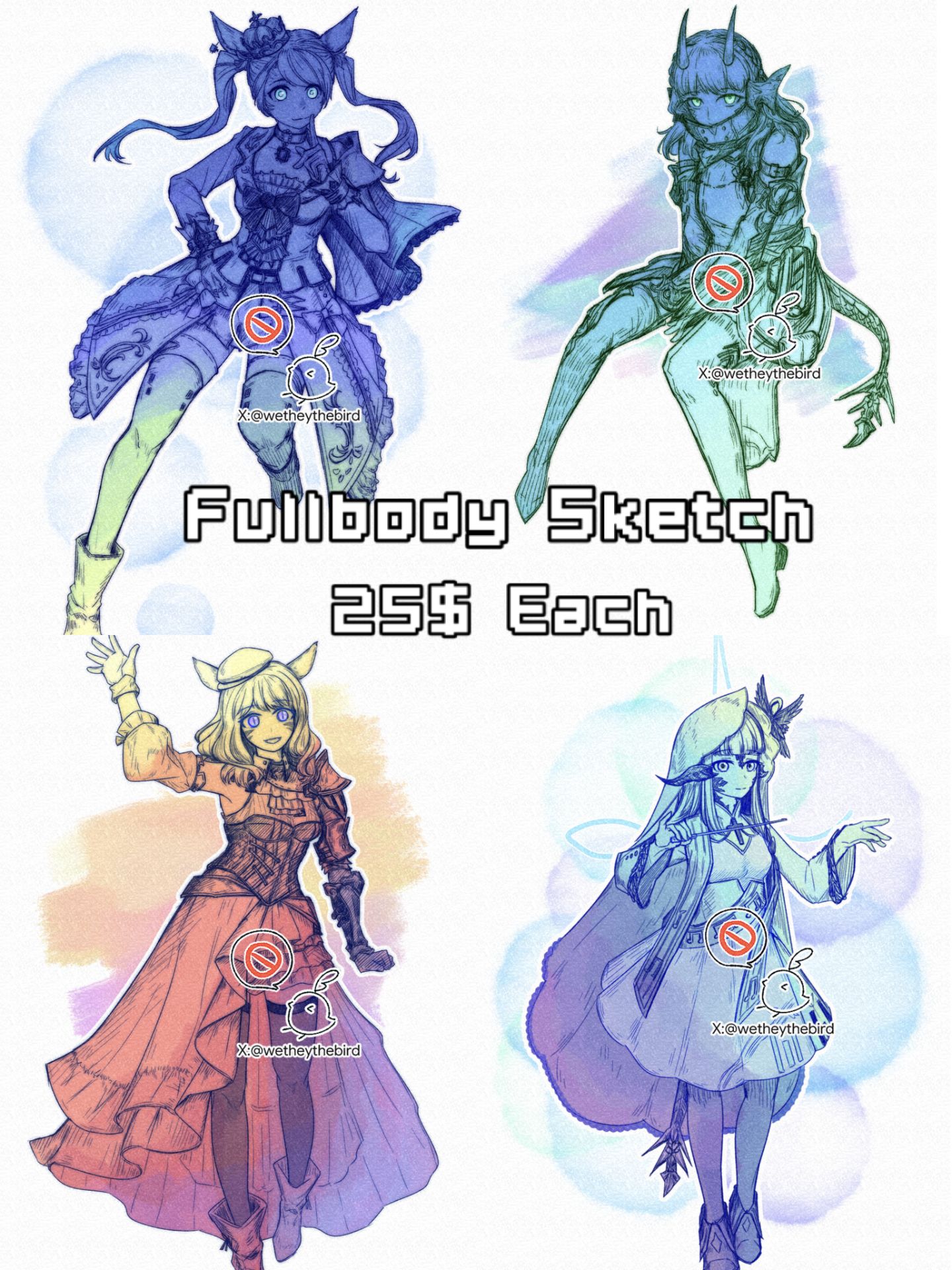 Hiragi's Fullbody Sketch Examples portfolio artwork