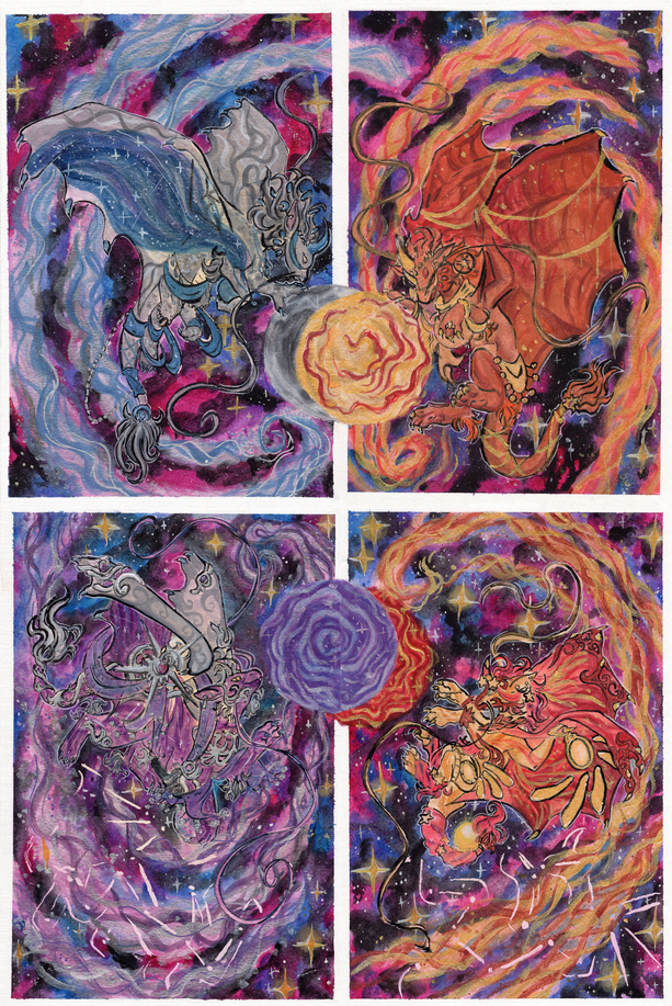 Crescentstar's custom 9x6 inch painting set portfolio artwork