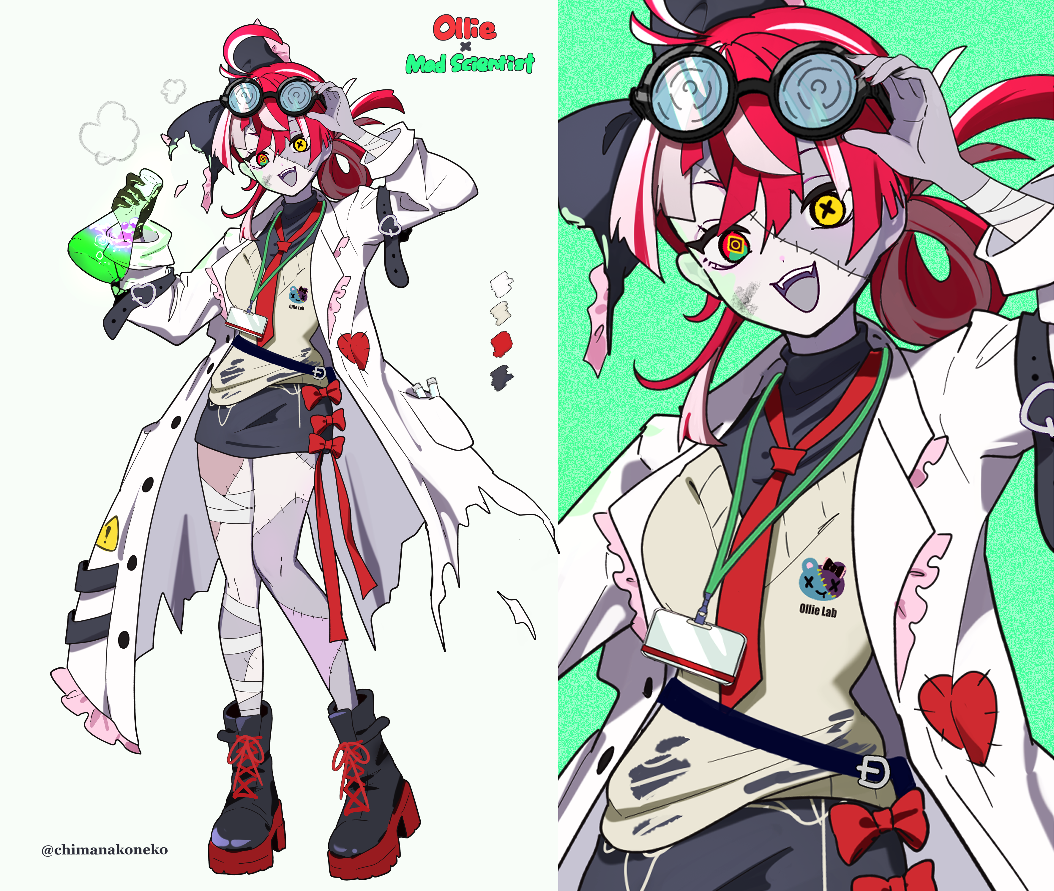 Mad Scientist-Inspired Outfit Design for Kureiji Ollie (Fan Art) portfolio artwork