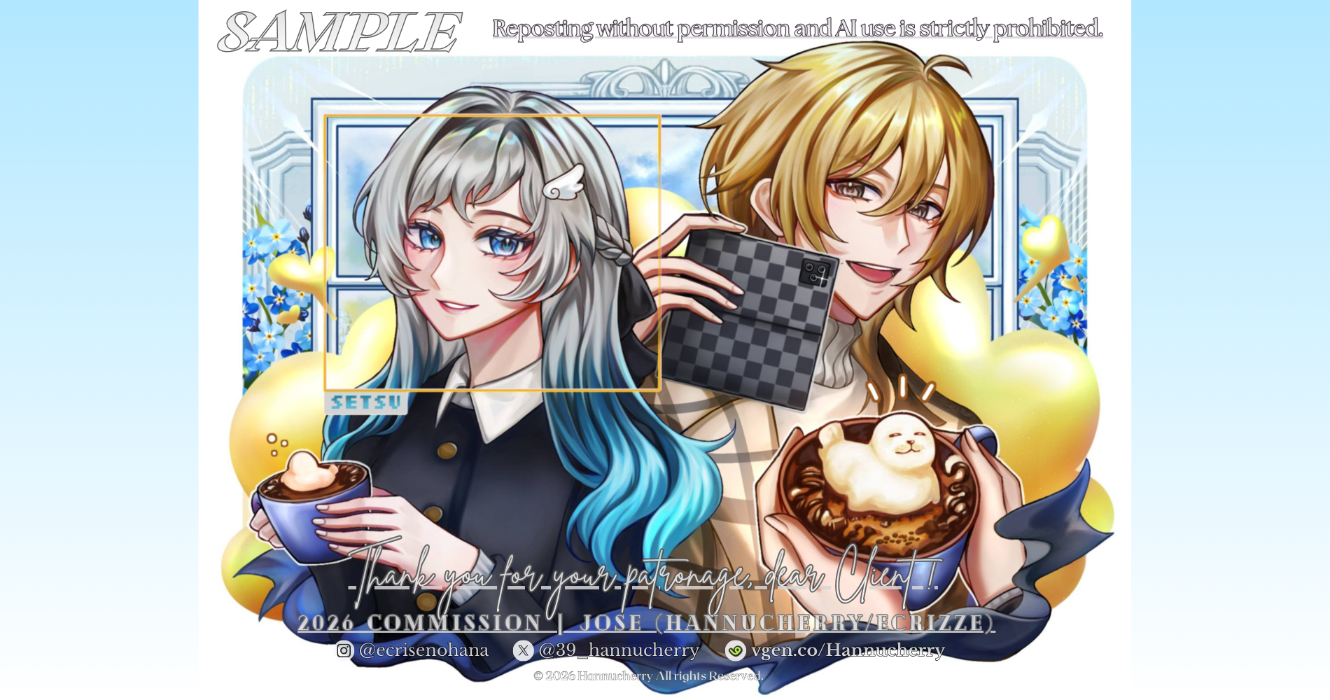 💛Local Commission- YCH Afternoon Date 💕☕ [January-February 2026 Batch] portfolio artwork