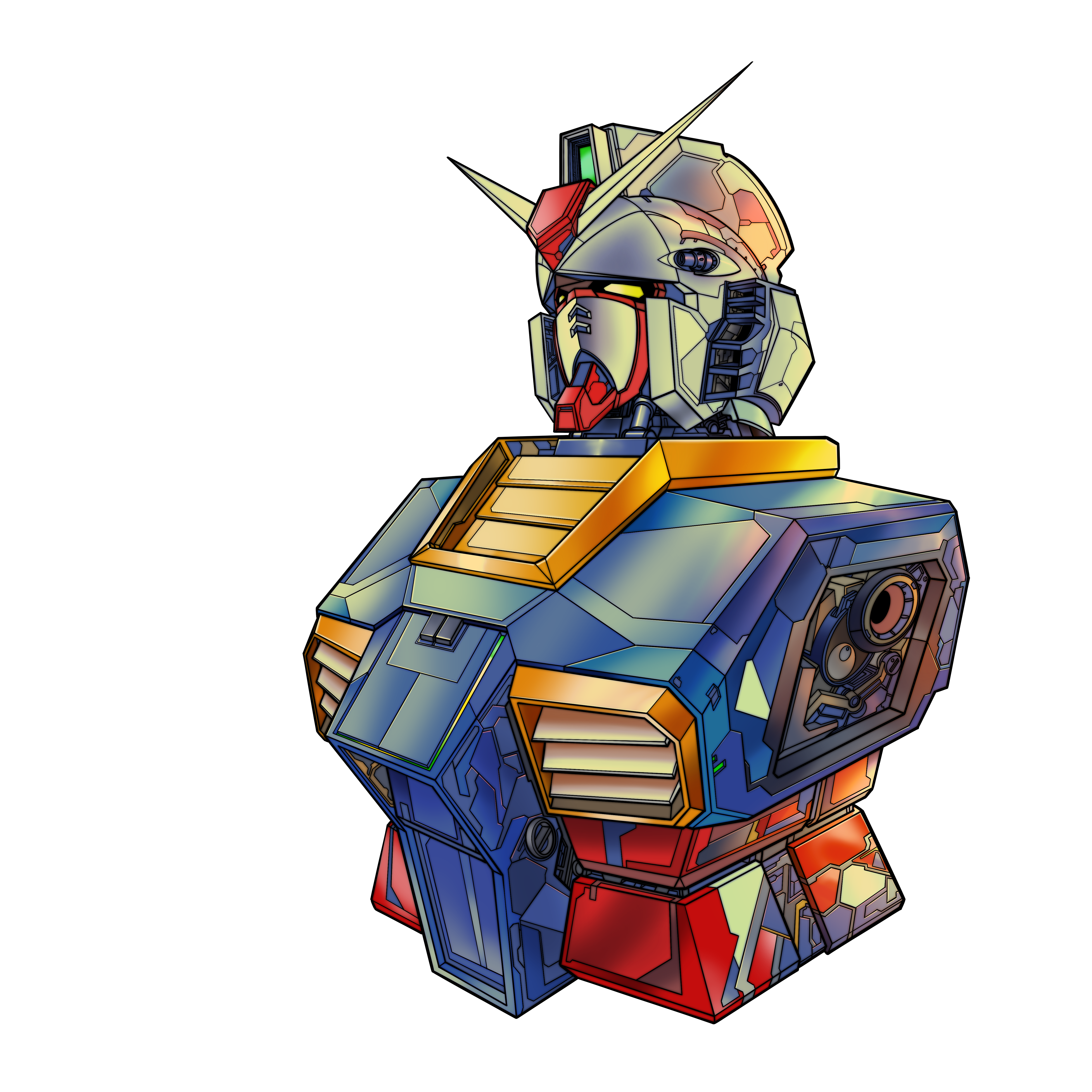 GUNDAM FANART HALF BODY portfolio artwork