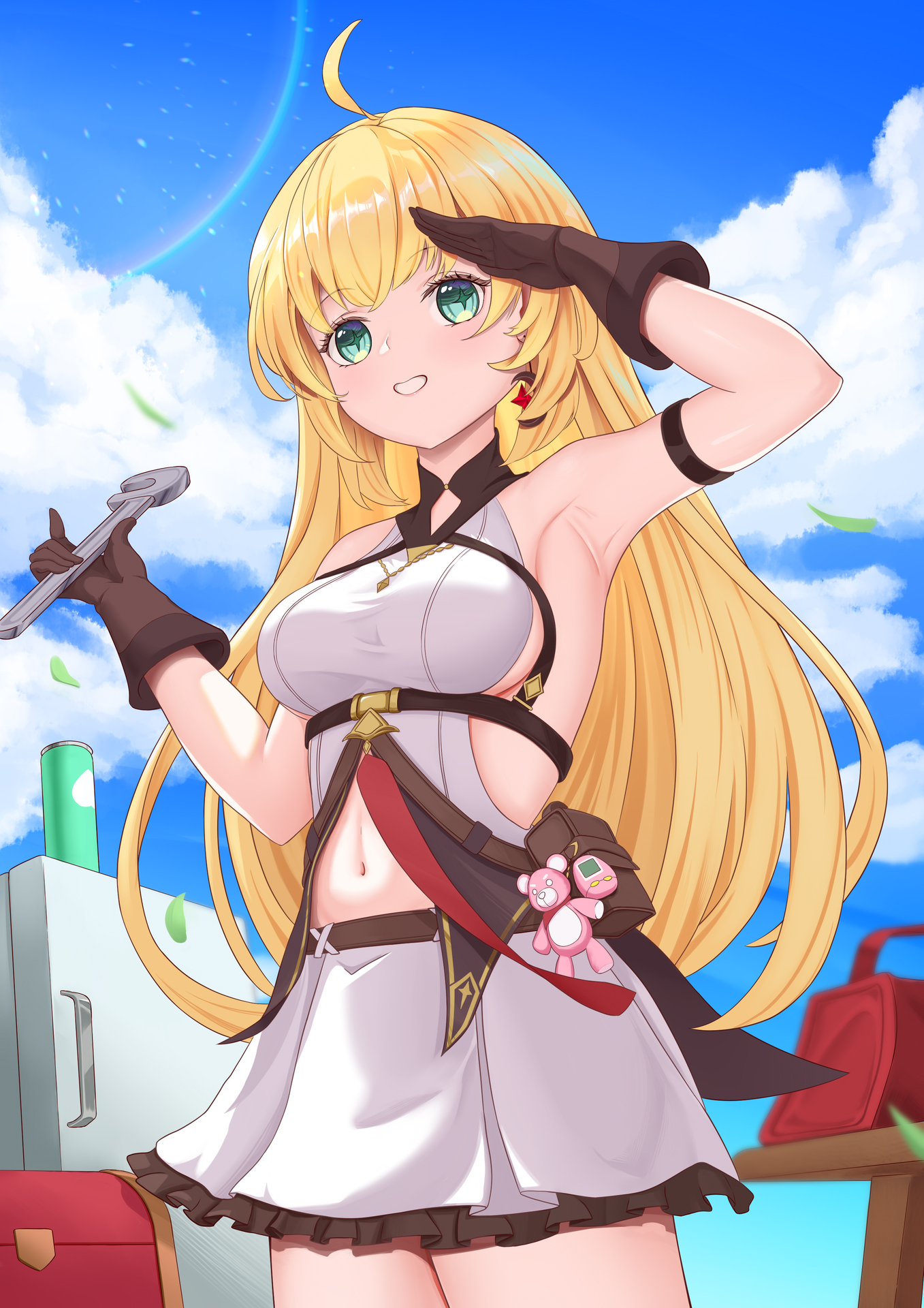 Skeb-style Half Body Anime Girl Illustration