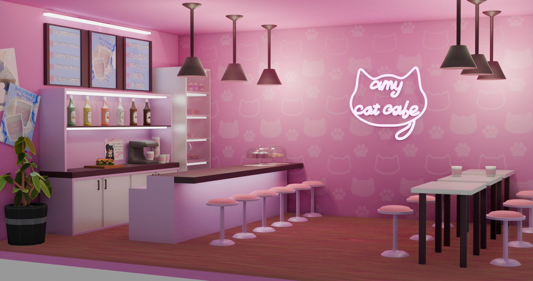 cafe with cats portfolio artwork