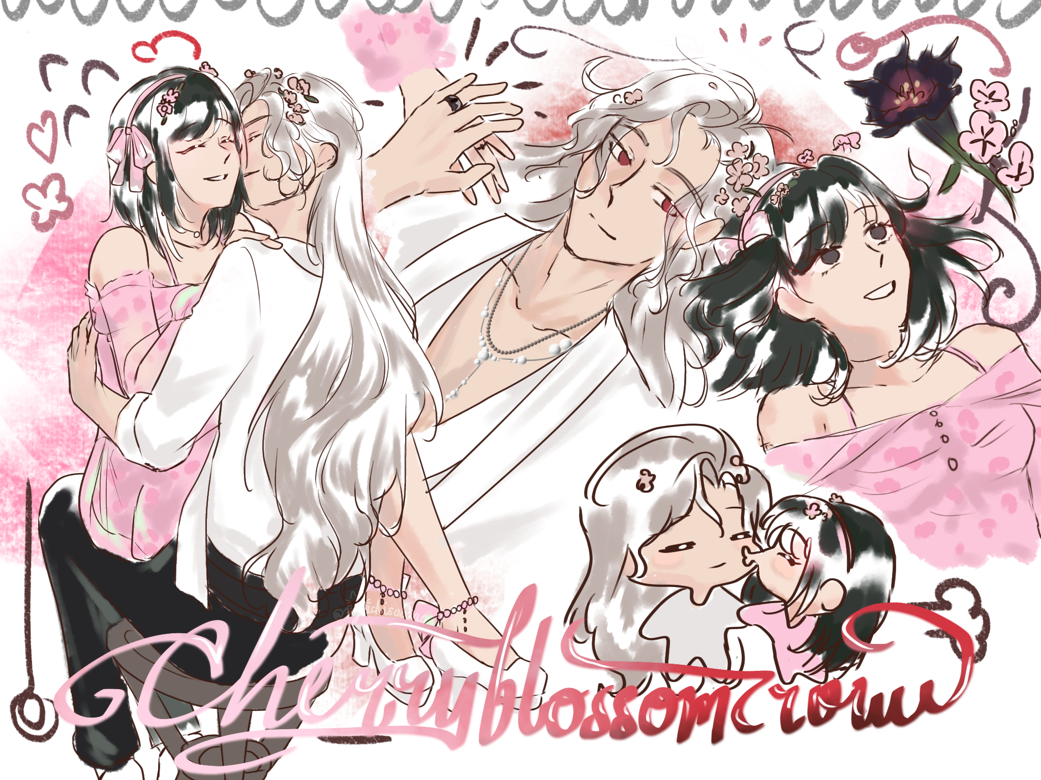 Cherryblossomcrow's couple sketchpage! portfolio artwork