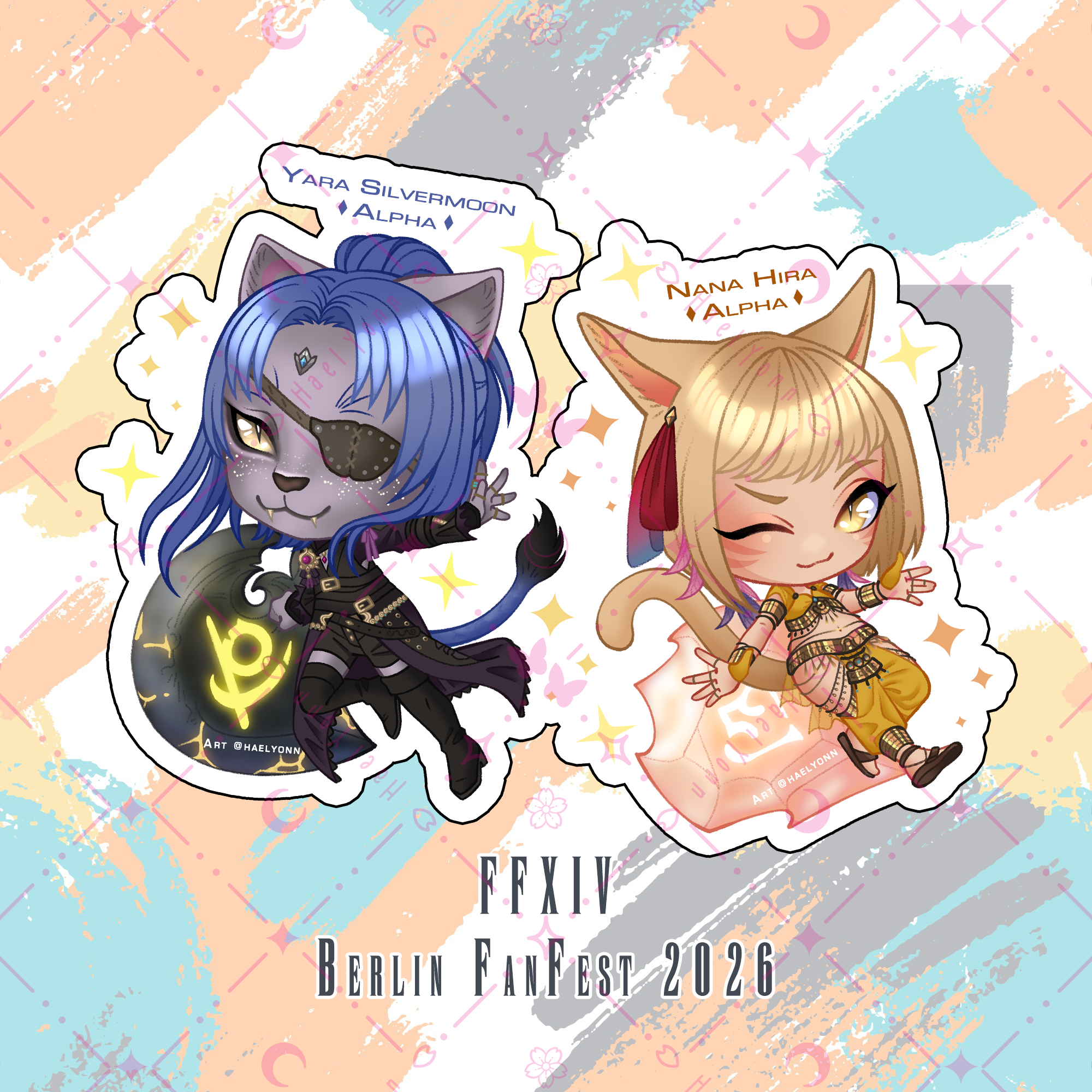 Yara and Nana's Fanfest Chibi Stickers portfolio artwork
