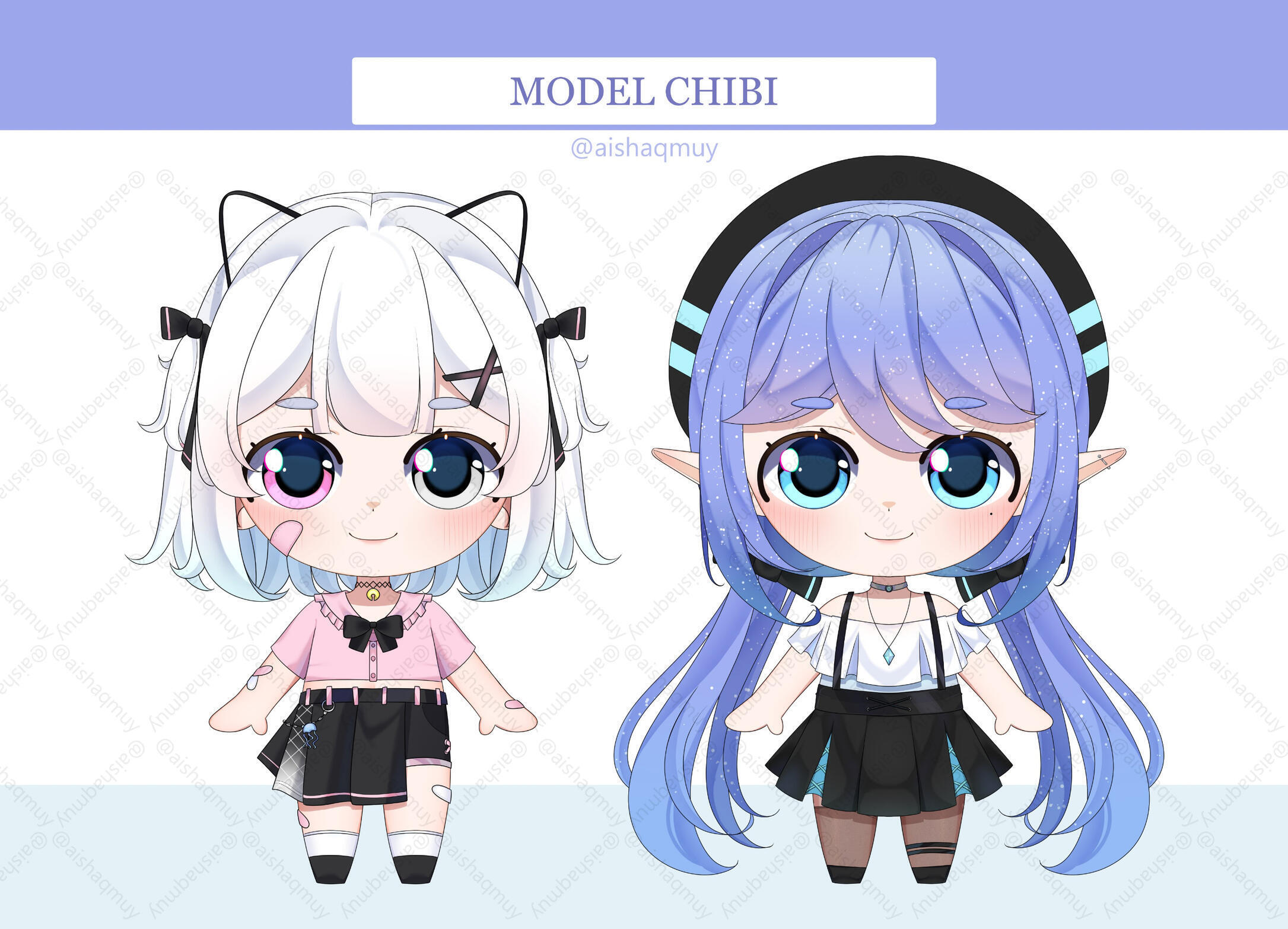 Chibi Model YCH portfolio artwork
