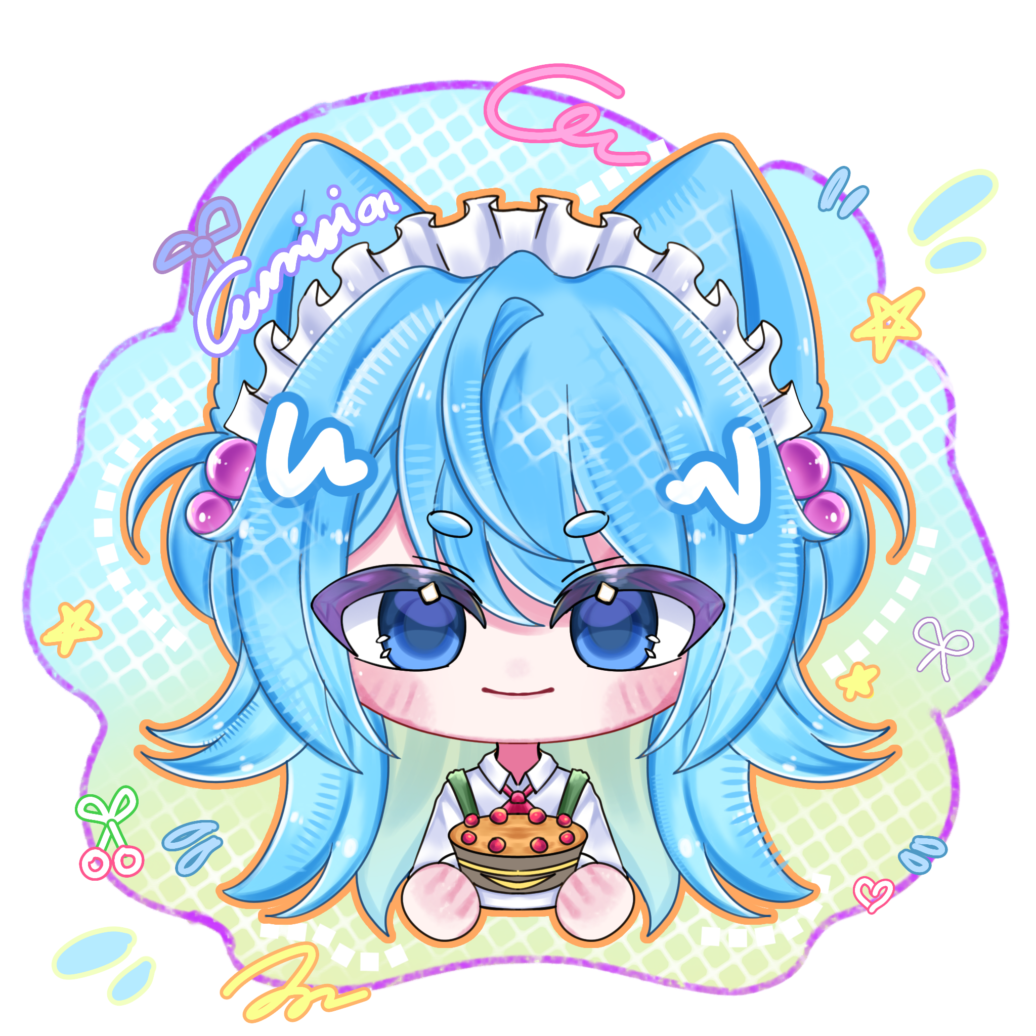 Chibi halfbody portfolio artwork