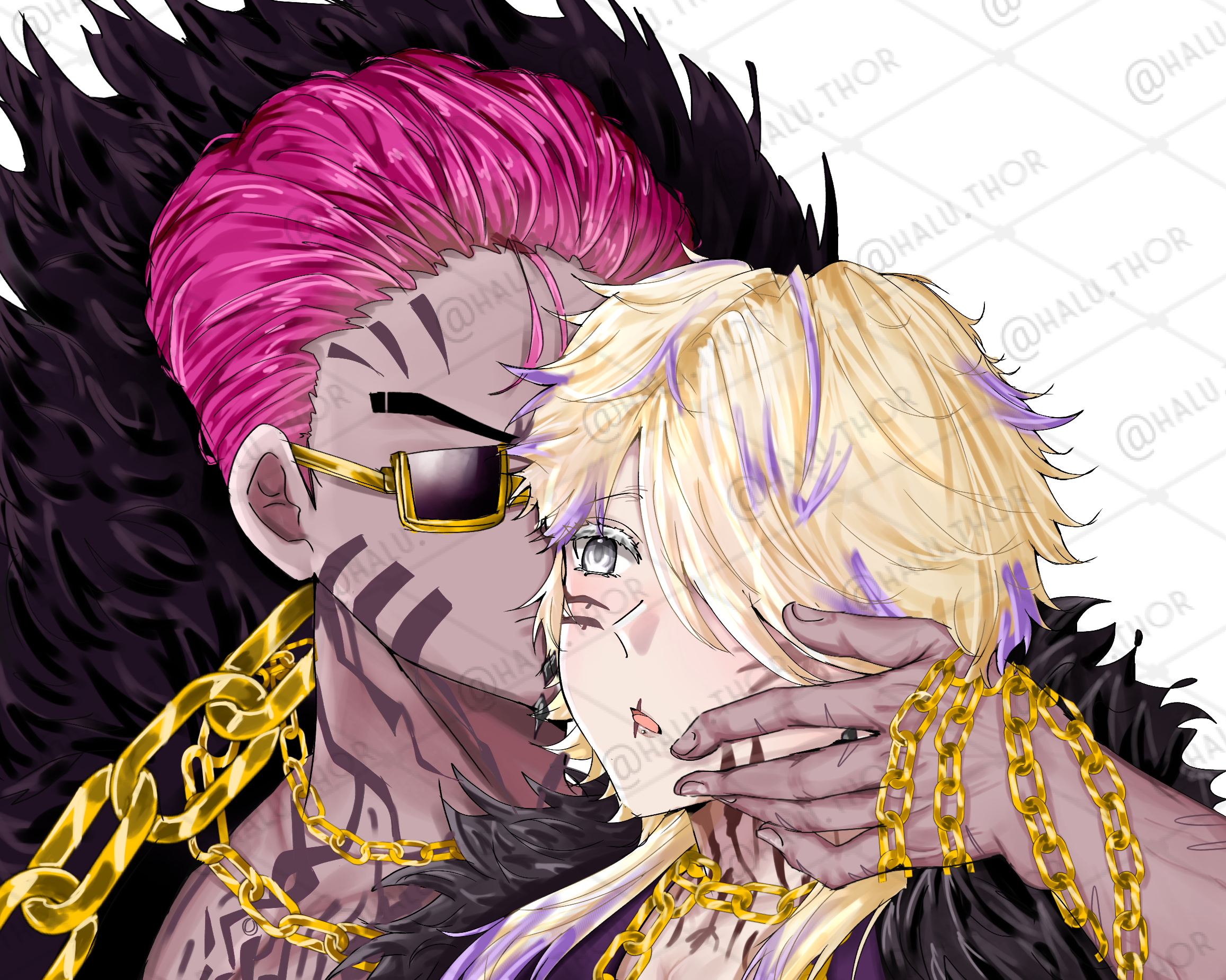 Bust up couple portfolio artwork