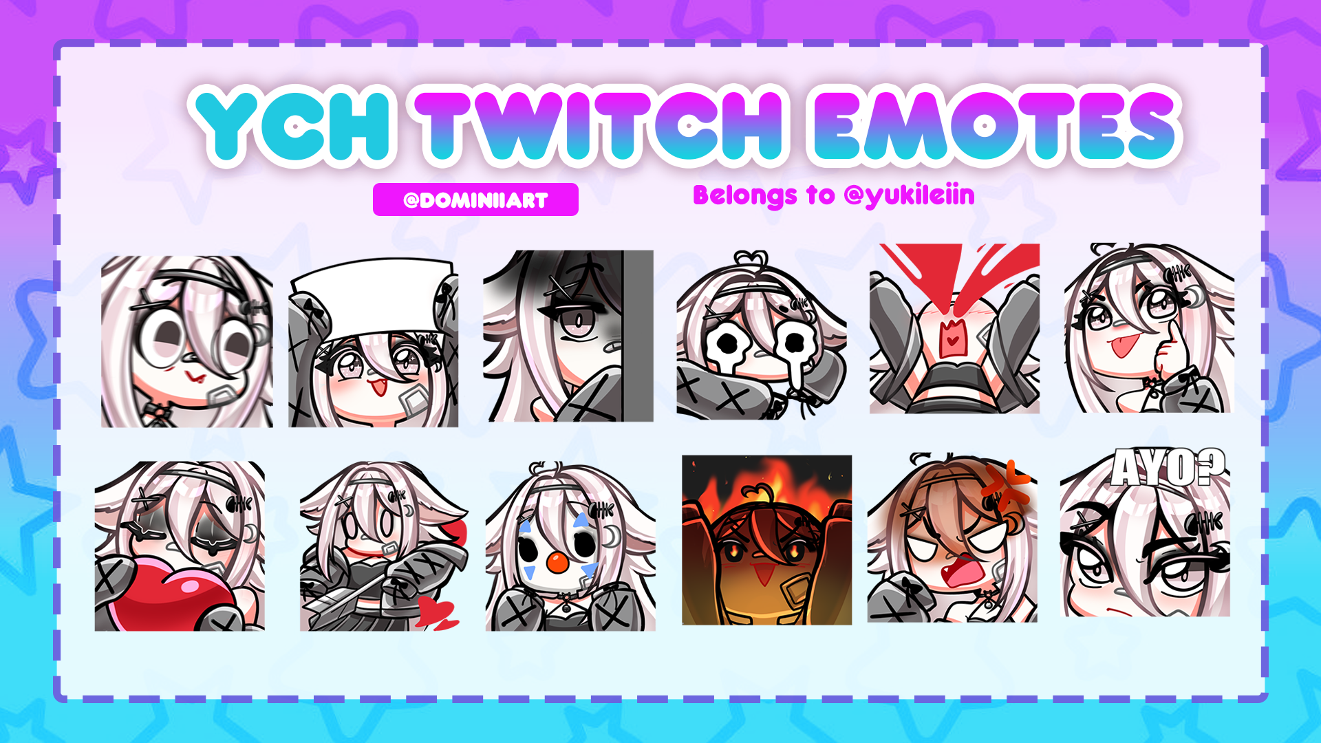 YCH Emotes bundle (5 set, 10 set, 20 set) - Twitch & Discord (copy)