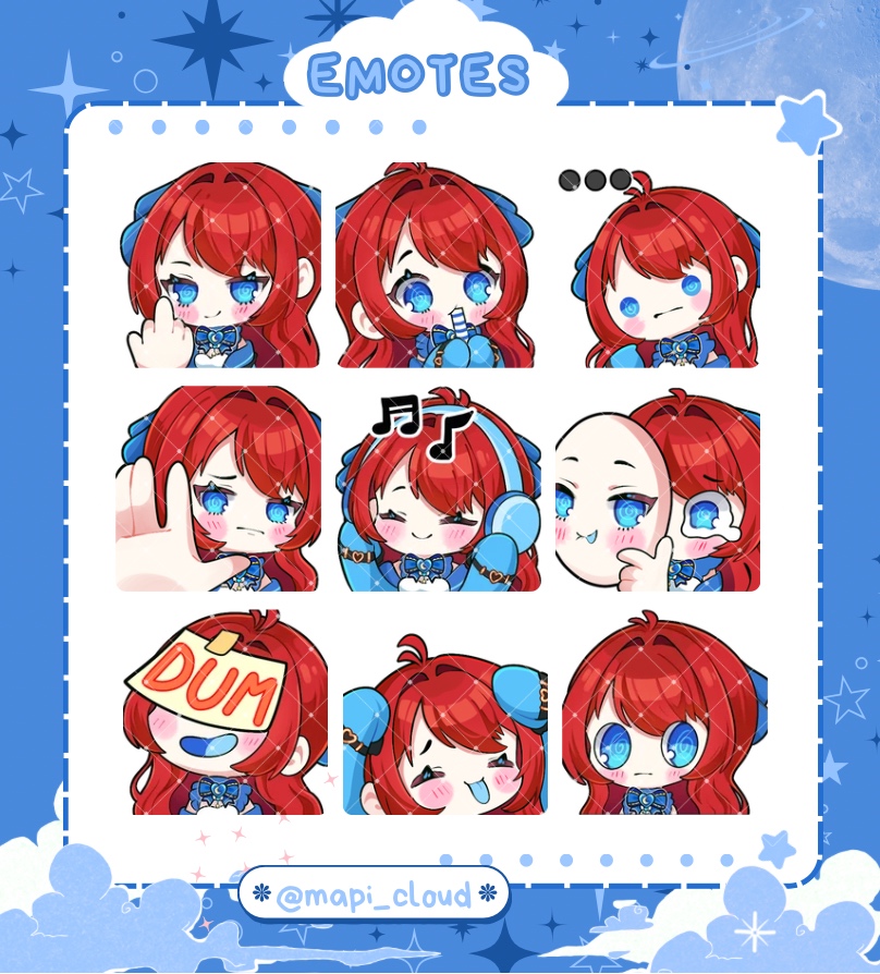 Emotes🩵🌸 portfolio artwork