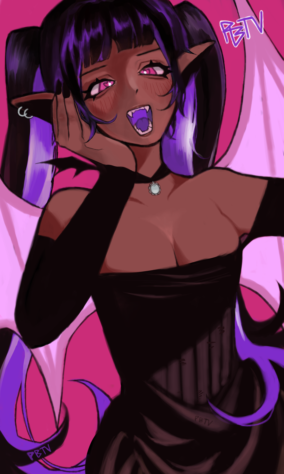 Mirinx (vampire/batgirl OC) portfolio artwork