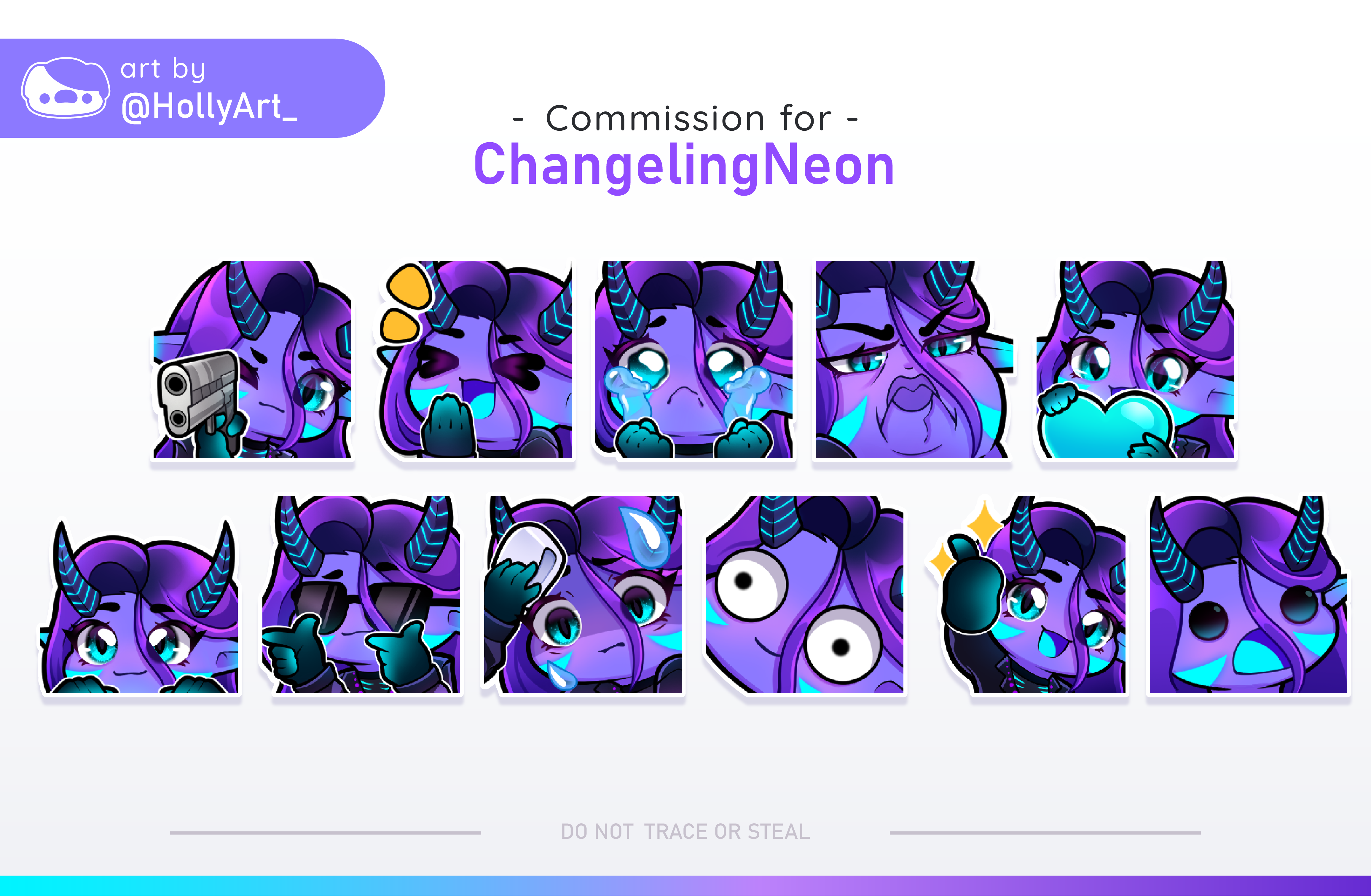 changelingneon's emotes portfolio artwork