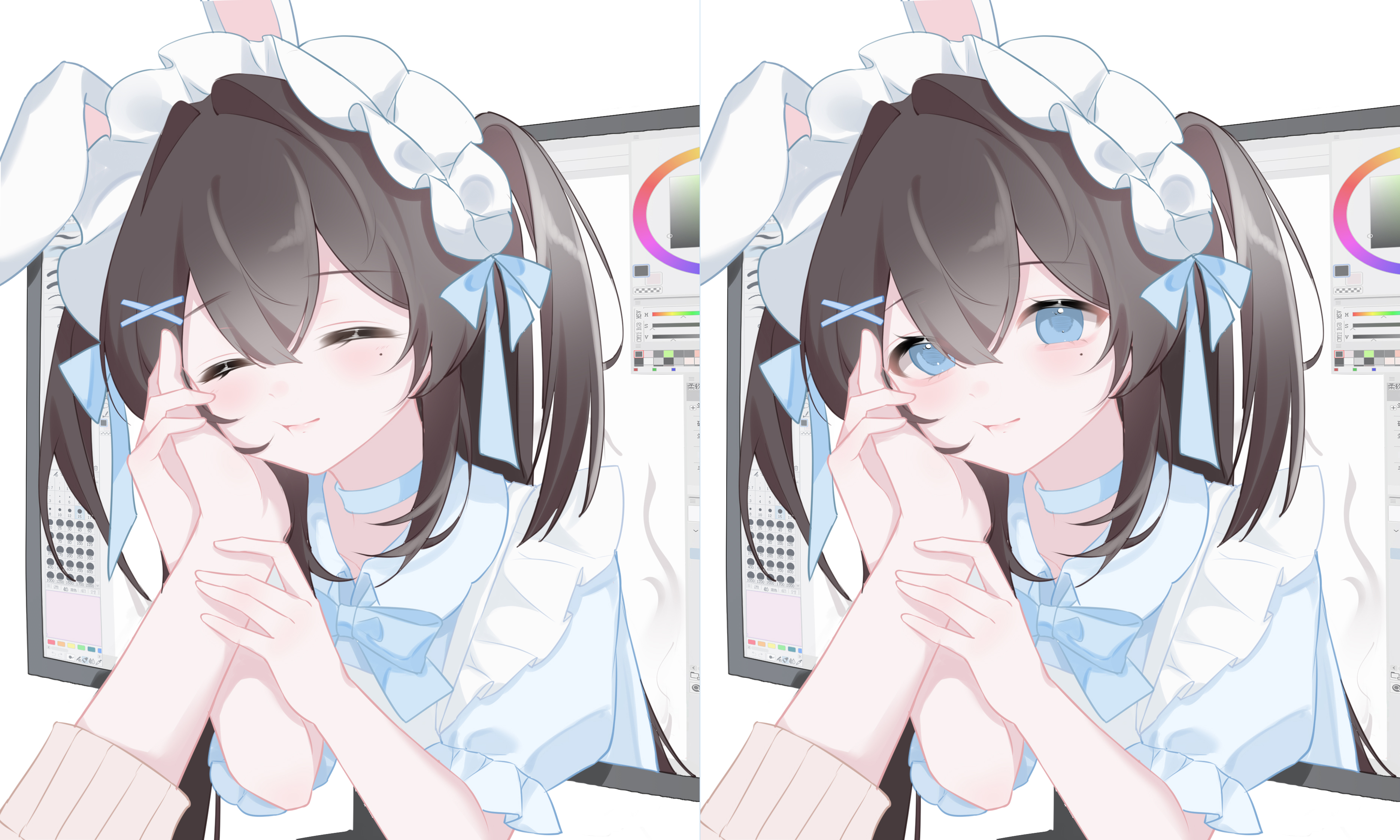 【YCH】OC came out of the tablet screen!