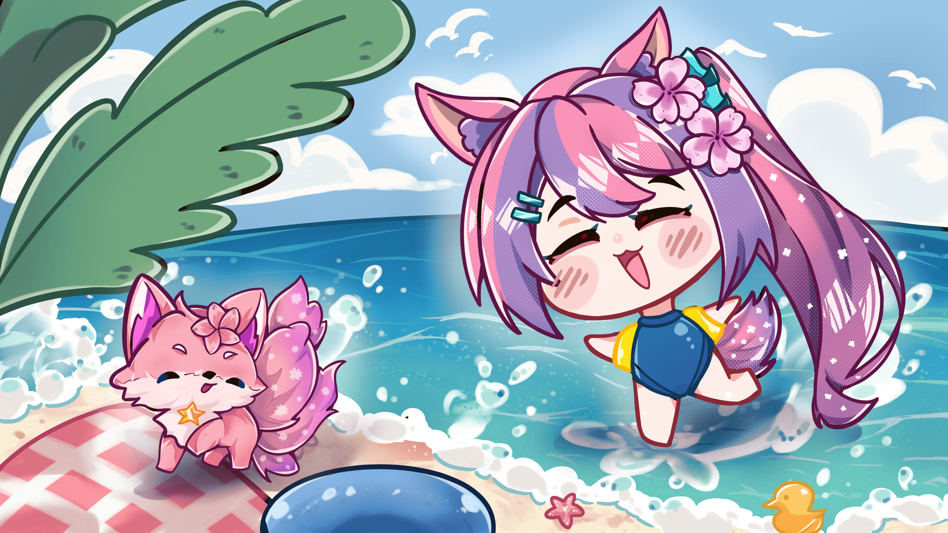 Sakura's YCH Summer Chibi portfolio artwork